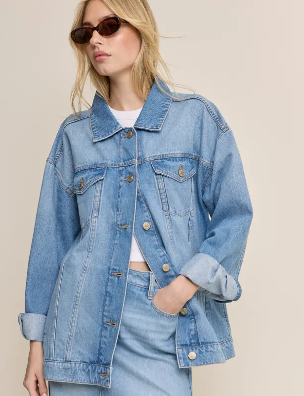 Blue Denim Oversized Jacket made by Nobody's Child