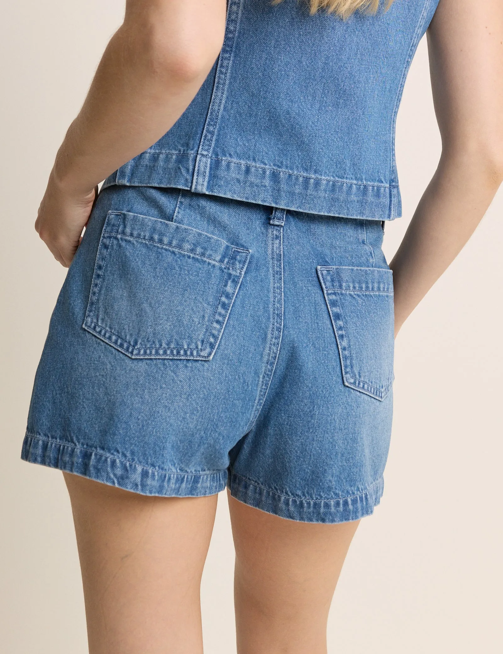 Blue Mid Rise Denim Shorts sold by Nobody's Child product image thumbnail 5