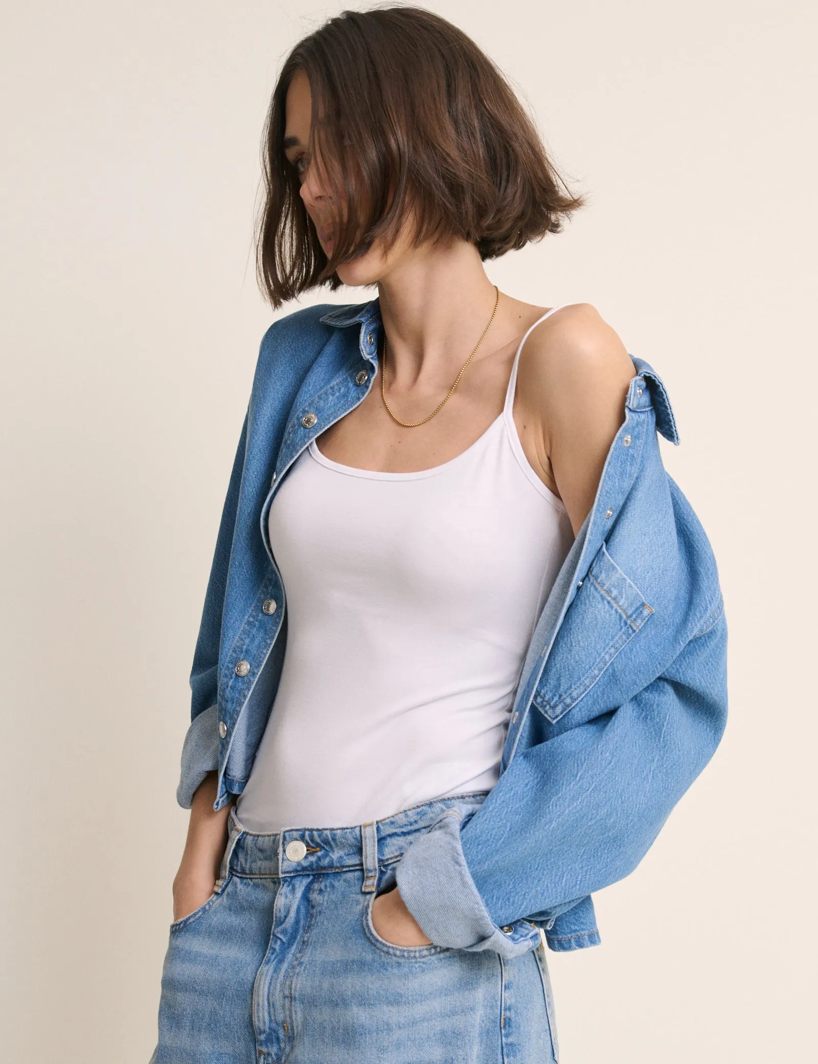 White Scoop Neck Cami Vest sold by Nobody's Child product image thumbnail 2