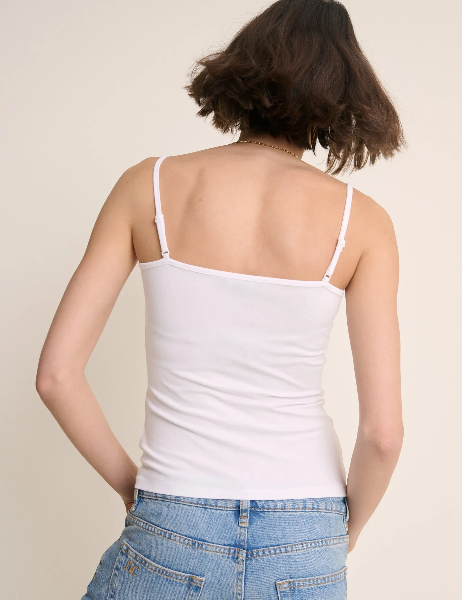 White Scoop Neck Cami Vest sold by Nobody's Child product image thumbnail 5