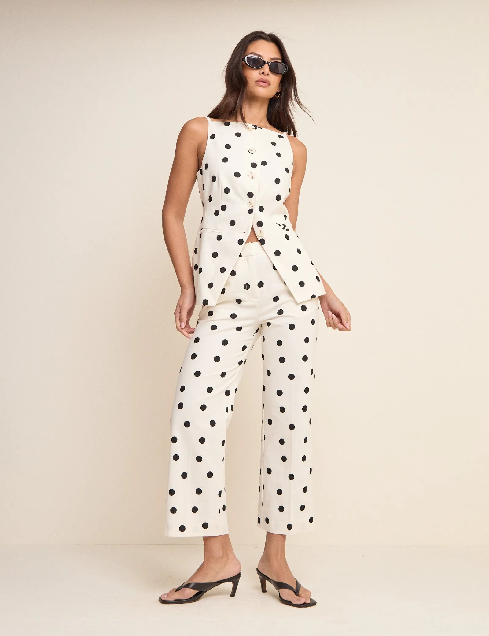 White Polka Dot Cigarette Trousers sold by Nobody's Child product image thumbnail 4