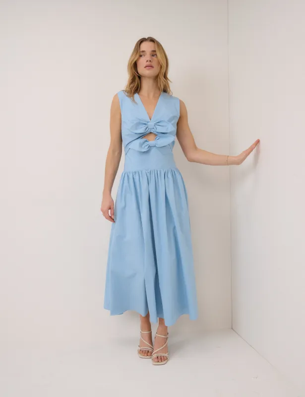 Light Blue Drop Waist Lefka Maxi Dress made by Nobody's Child