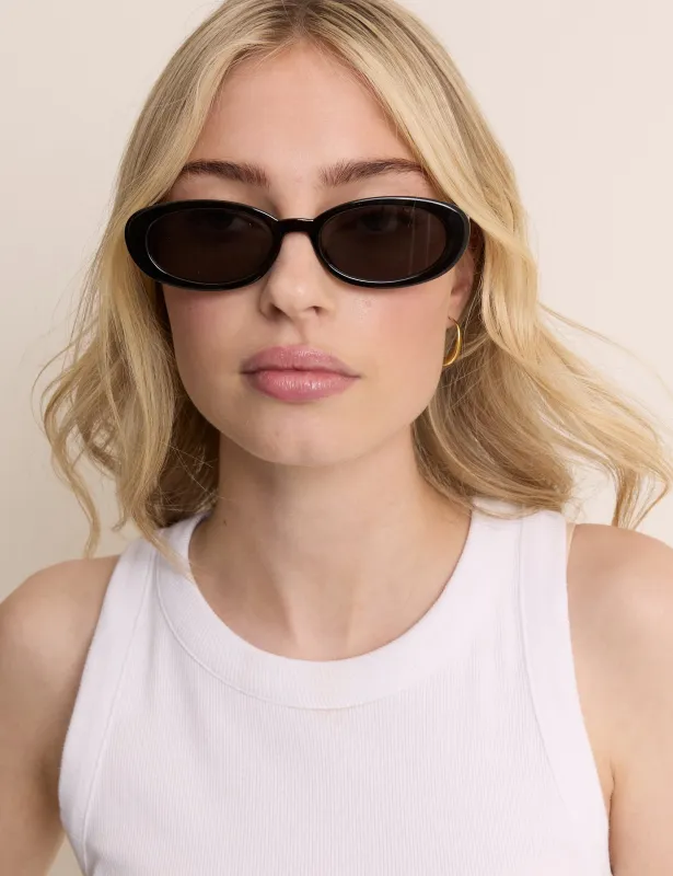 Black Oval Halo Sunglasses made by Nobody's Child