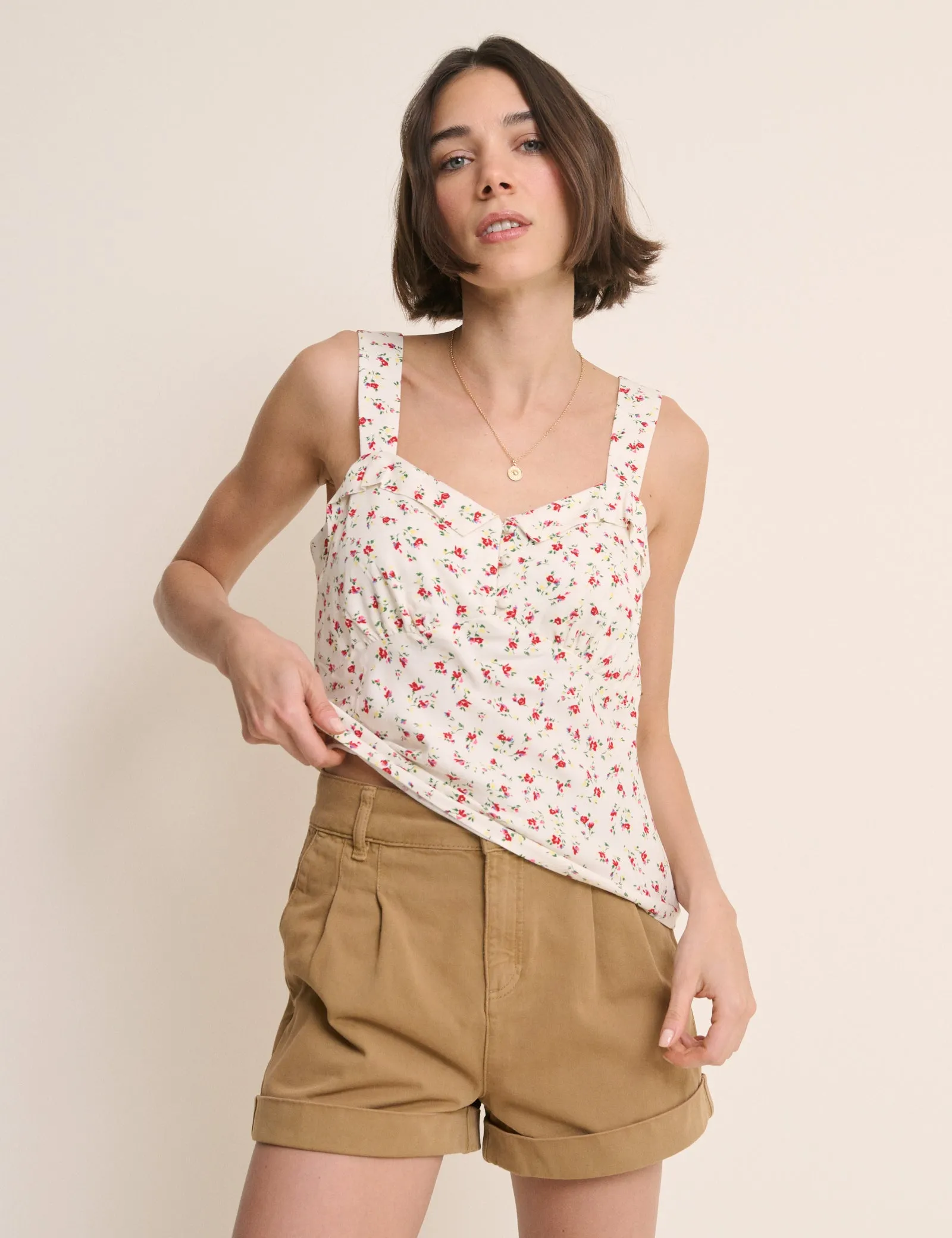 Tan Pleat Front Rosie Short sold by Nobody's Child product image thumbnail 3