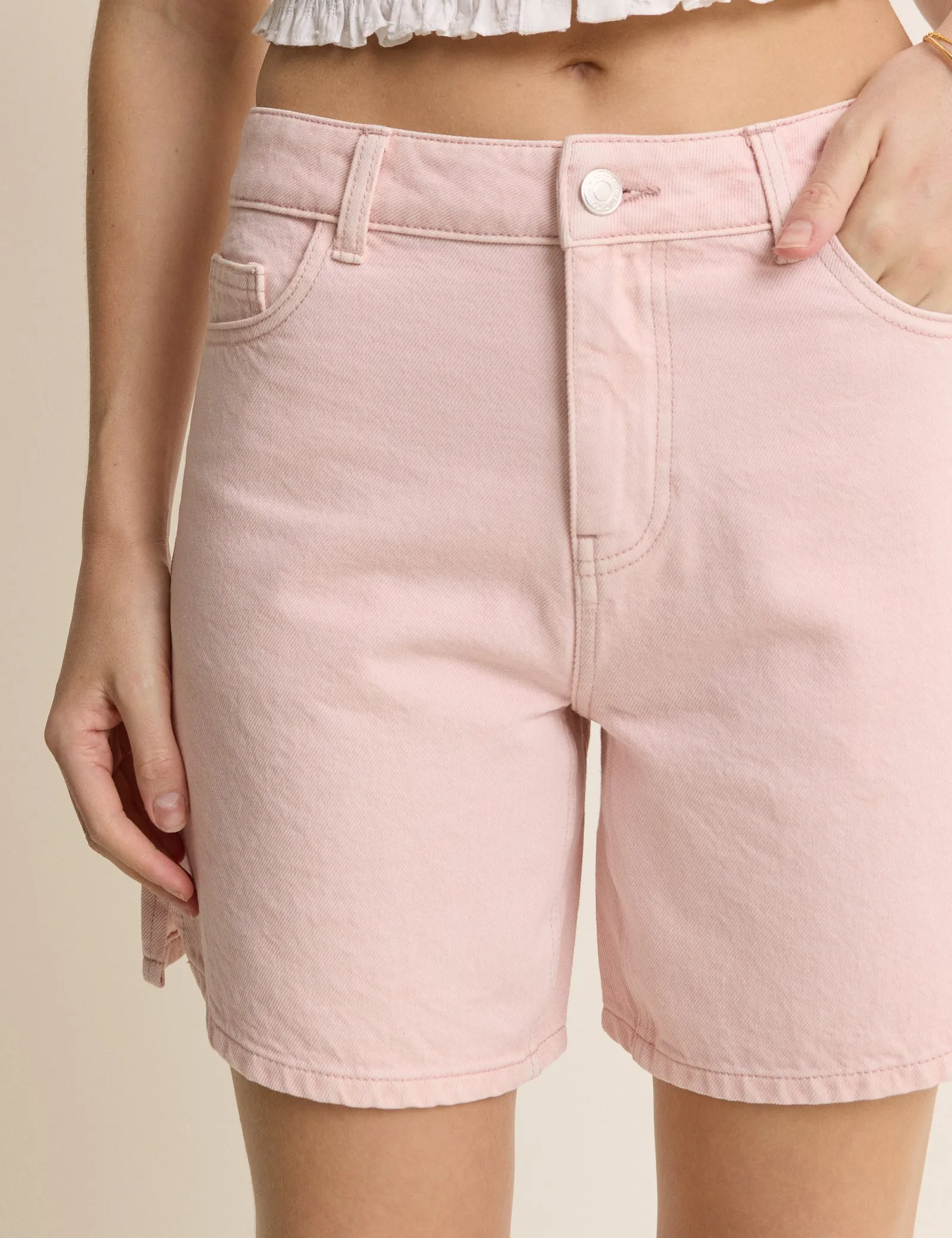 Light Pink Denim Bermuda Bailey Short sold by Nobody's Child product image thumbnail 4