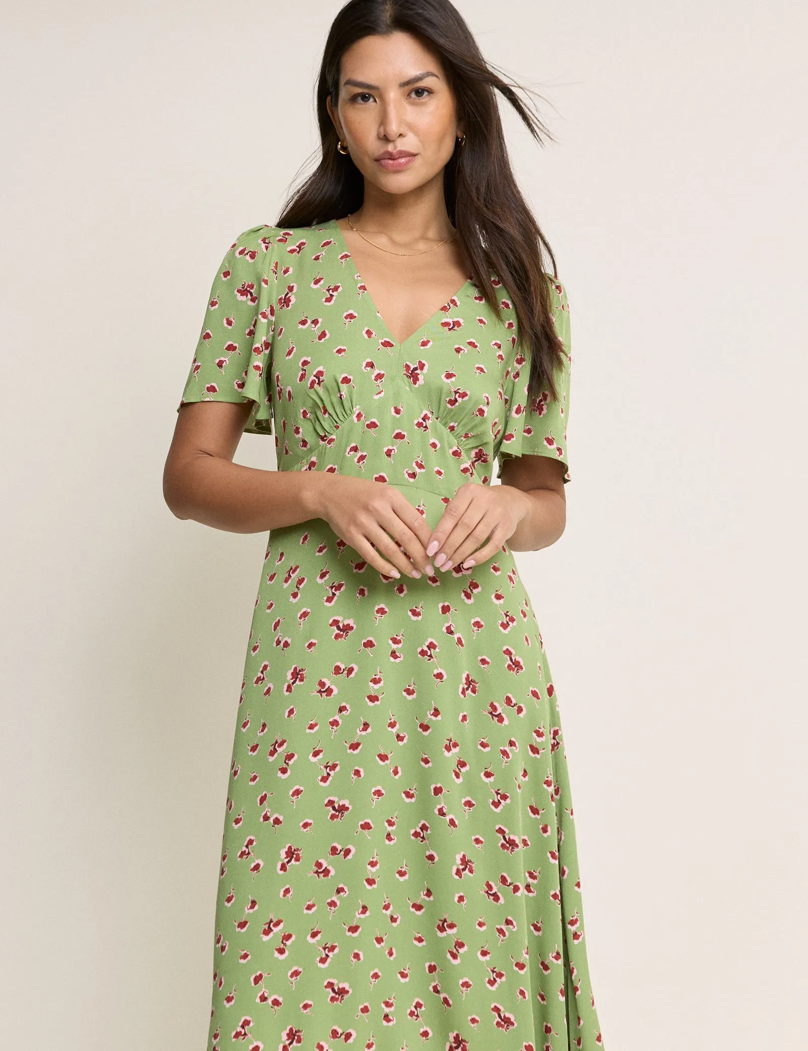 Green Floral Atlas Midi Dress sold by Nobody's Child product image thumbnail 5