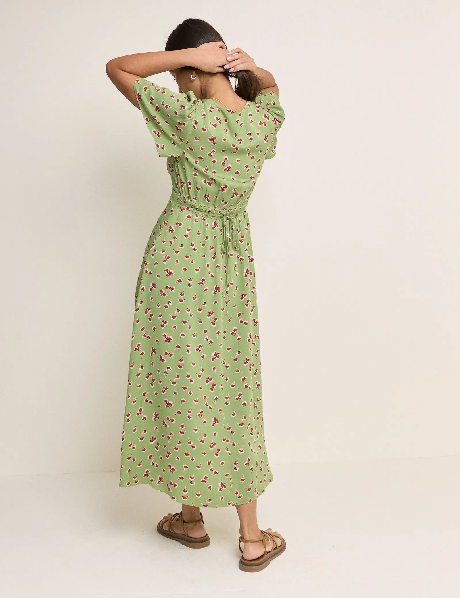 Green Floral Atlas Midi Dress sold by Nobody's Child product image thumbnail 4