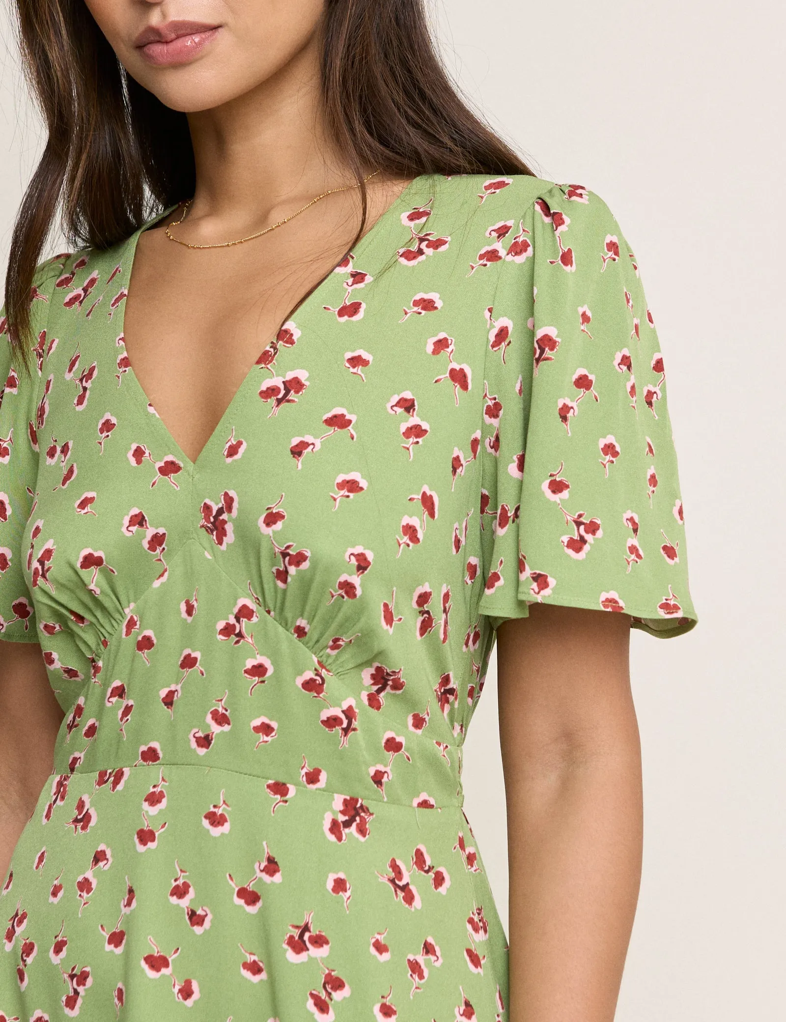 Green Floral Atlas Midi Dress sold by Nobody's Child product image thumbnail 3