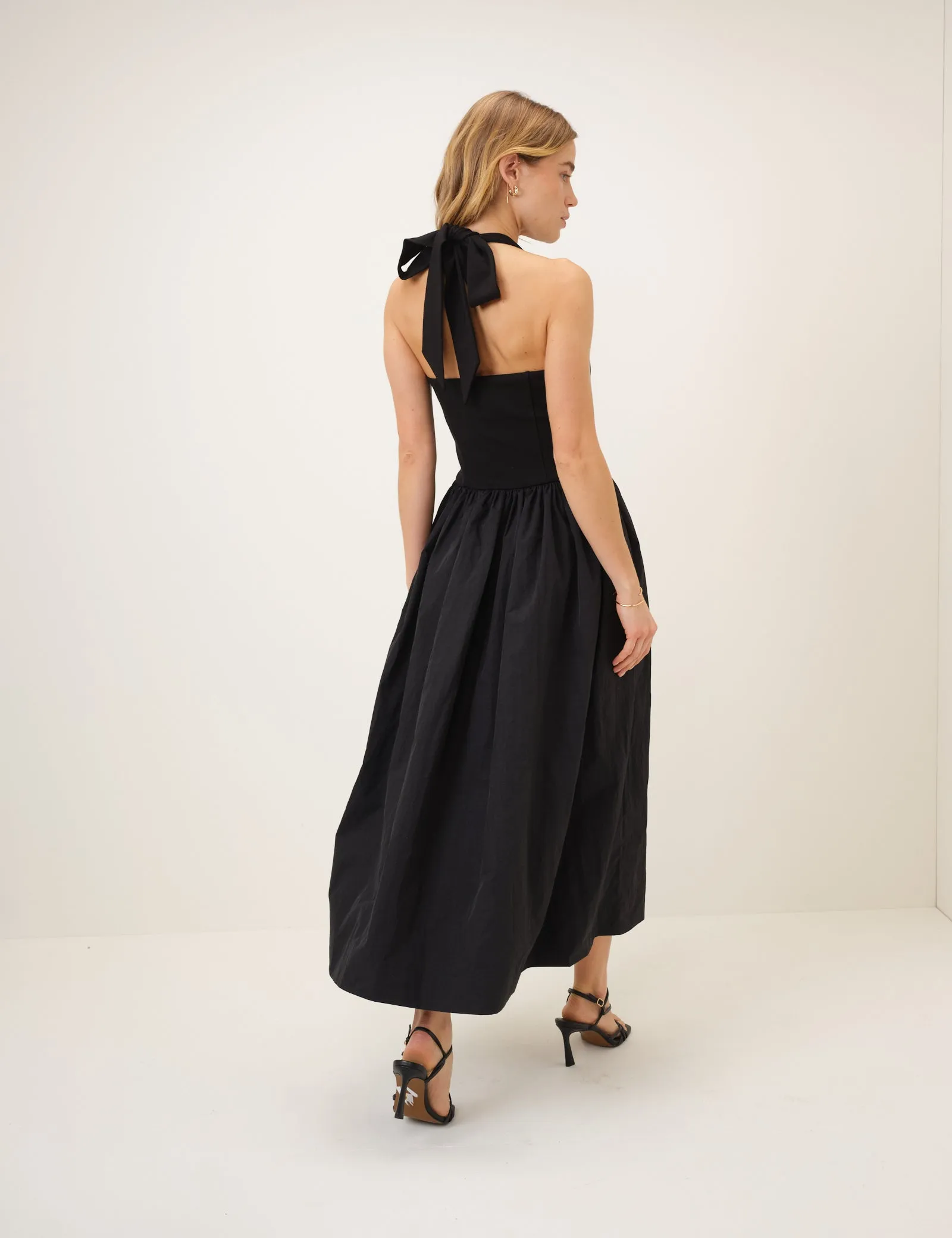 Black Halter Neck Alba Midi Dress sold by Nobody's Child product image thumbnail 5
