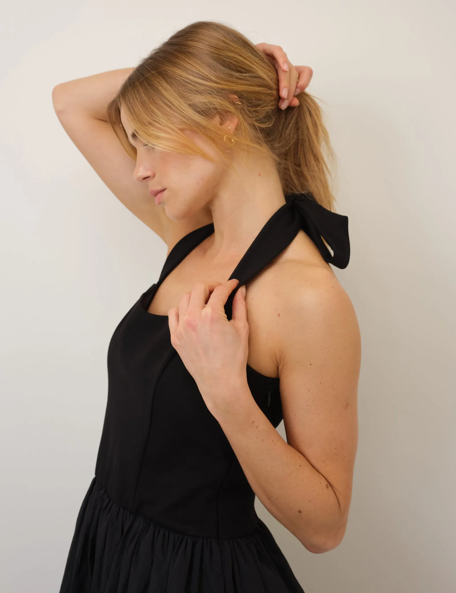 Black Halter Neck Alba Midi Dress sold by Nobody's Child product image thumbnail 4