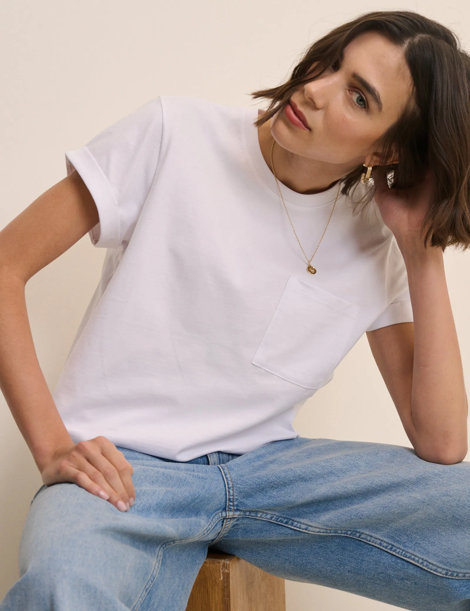 White Pocket Front T-Shirt sold by Nobody's Child product image thumbnail 5