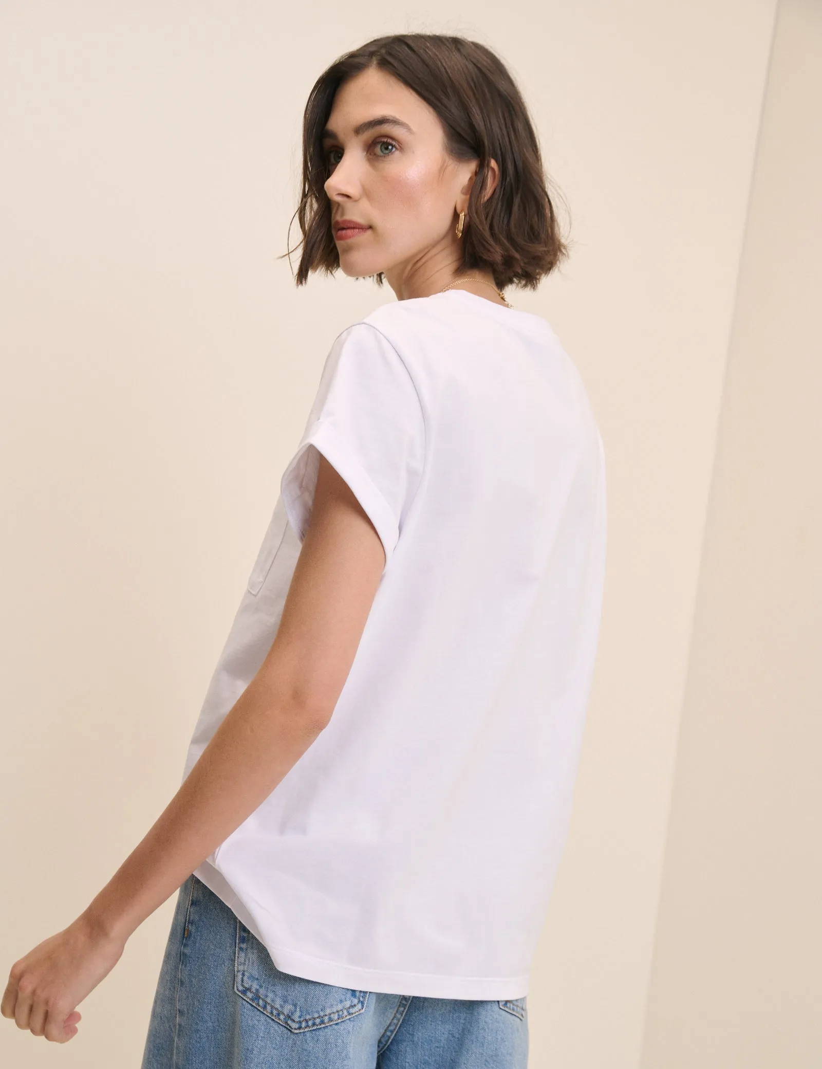 White Pocket Front T-Shirt sold by Nobody's Child product image thumbnail 4