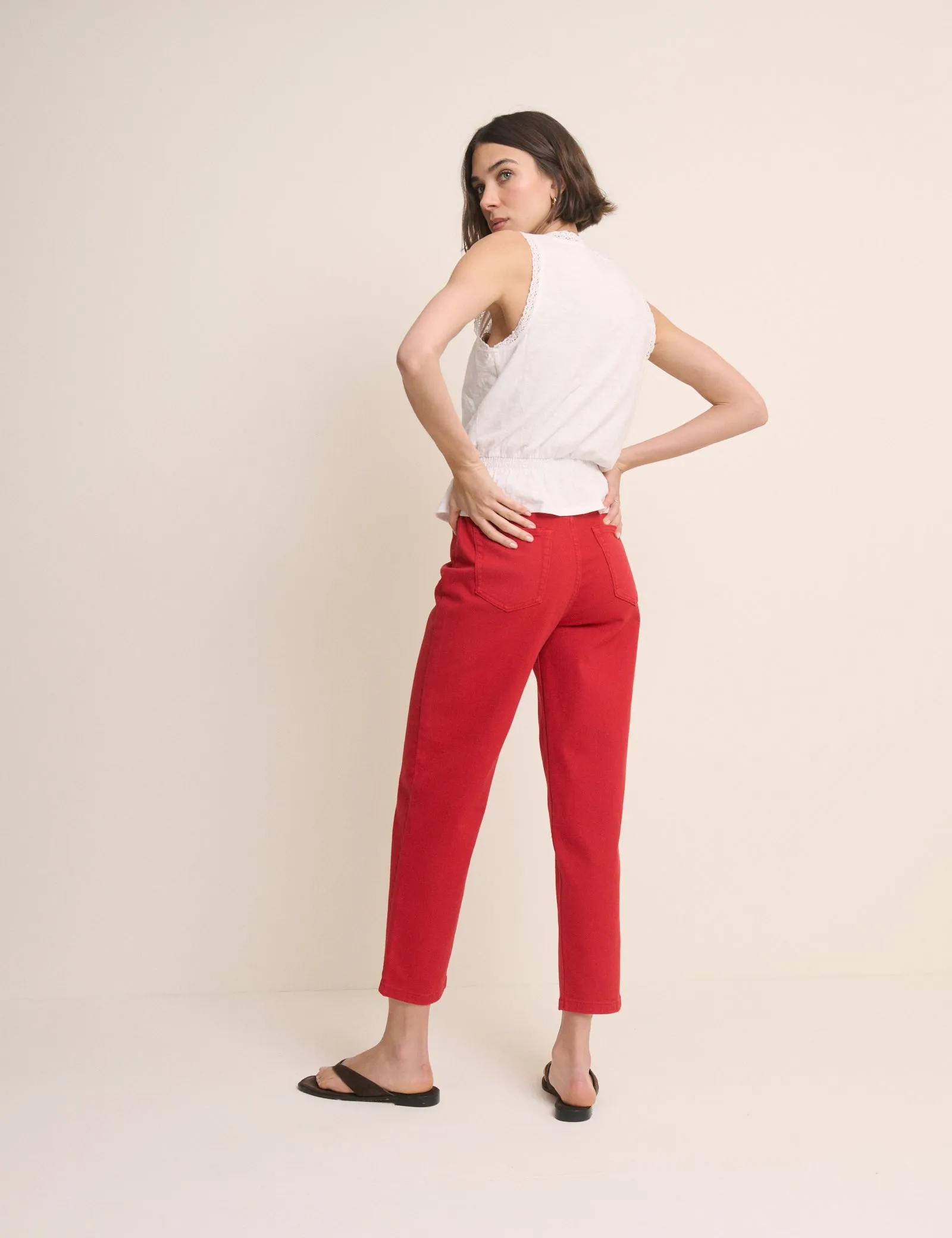 Red High Rise Camden Tapered Jeans sold by Nobody's Child product image thumbnail 5
