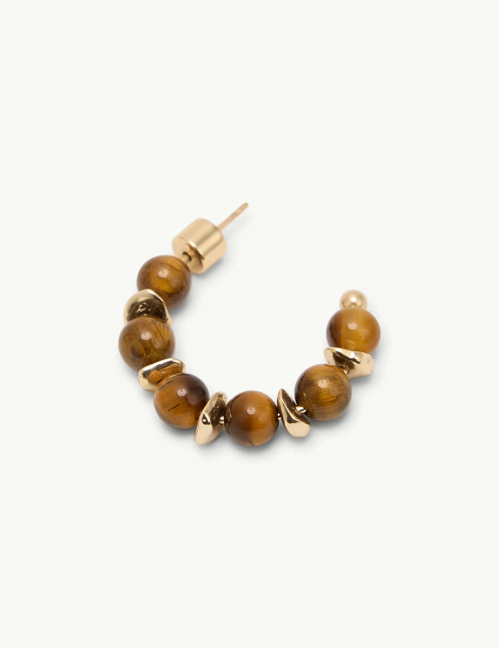 Tigers Eye Gold Plated Hoop Earrings sold by Nobody's Child product image thumbnail 2