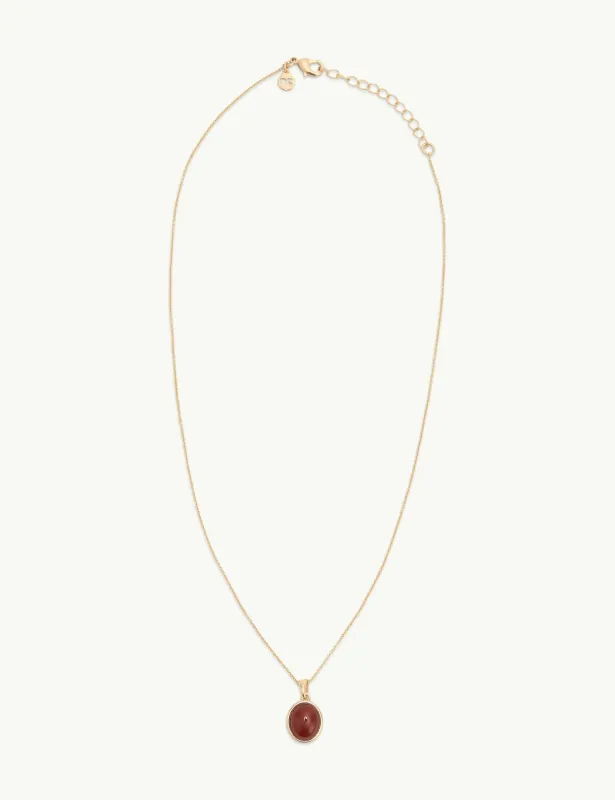 Red Stone Pendant Gold Plated Necklace made by Nobody's Child