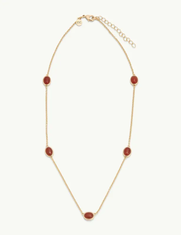 Red Stone Gold Plated Necklace made by Nobody's Child