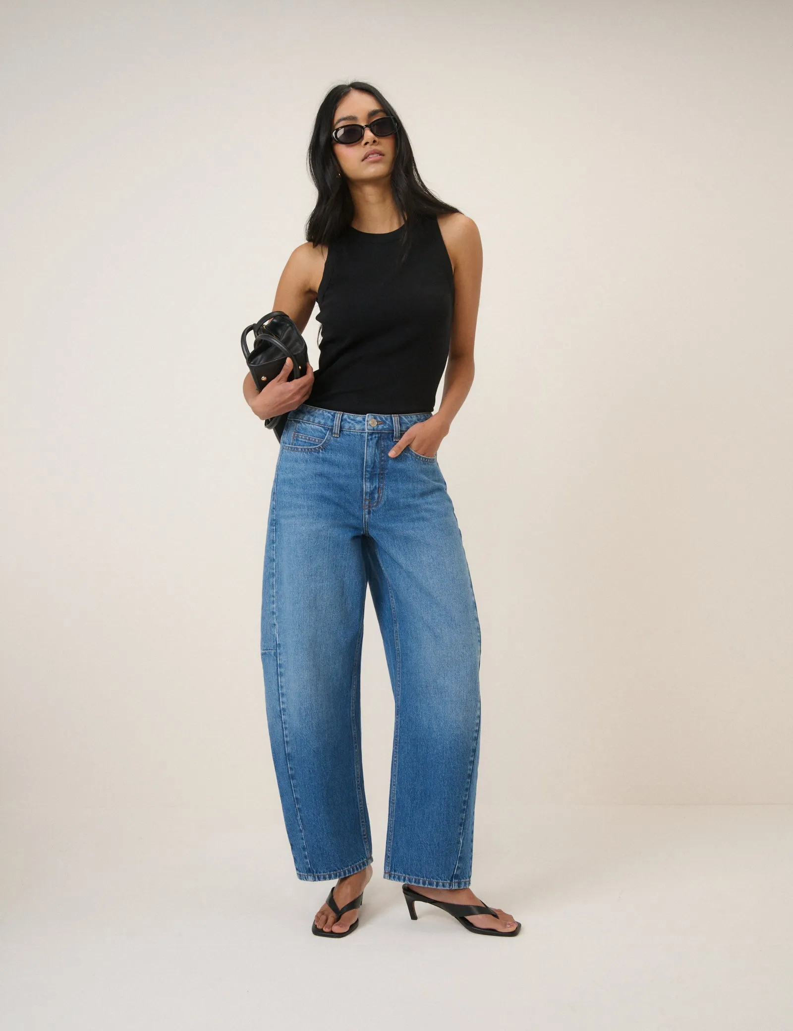 Black Leather Flip Flop Heels sold by Nobody's Child product image thumbnail 2