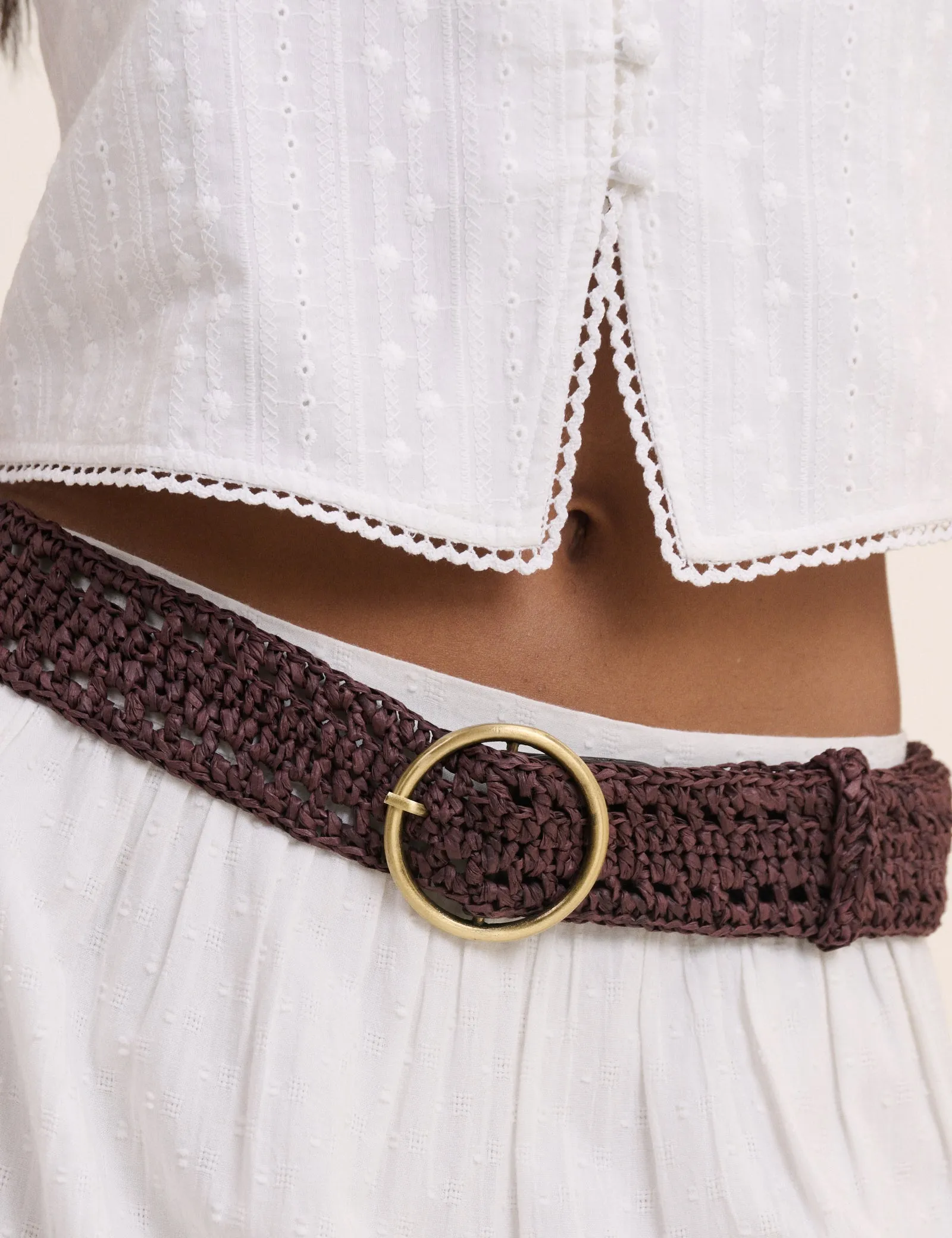 Chocolate Brown Raffia Belt sold by Nobody's Child product image thumbnail 2