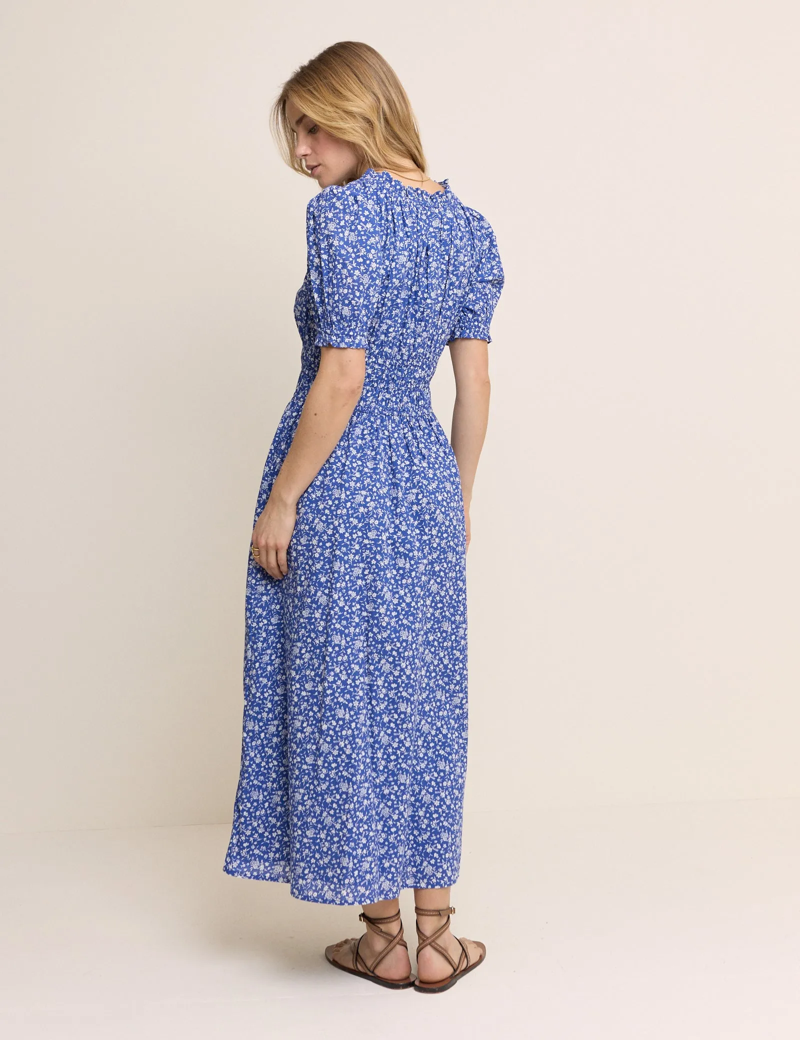 Blue Floral Tula Midi Dress sold by Nobody's Child product image thumbnail 5
