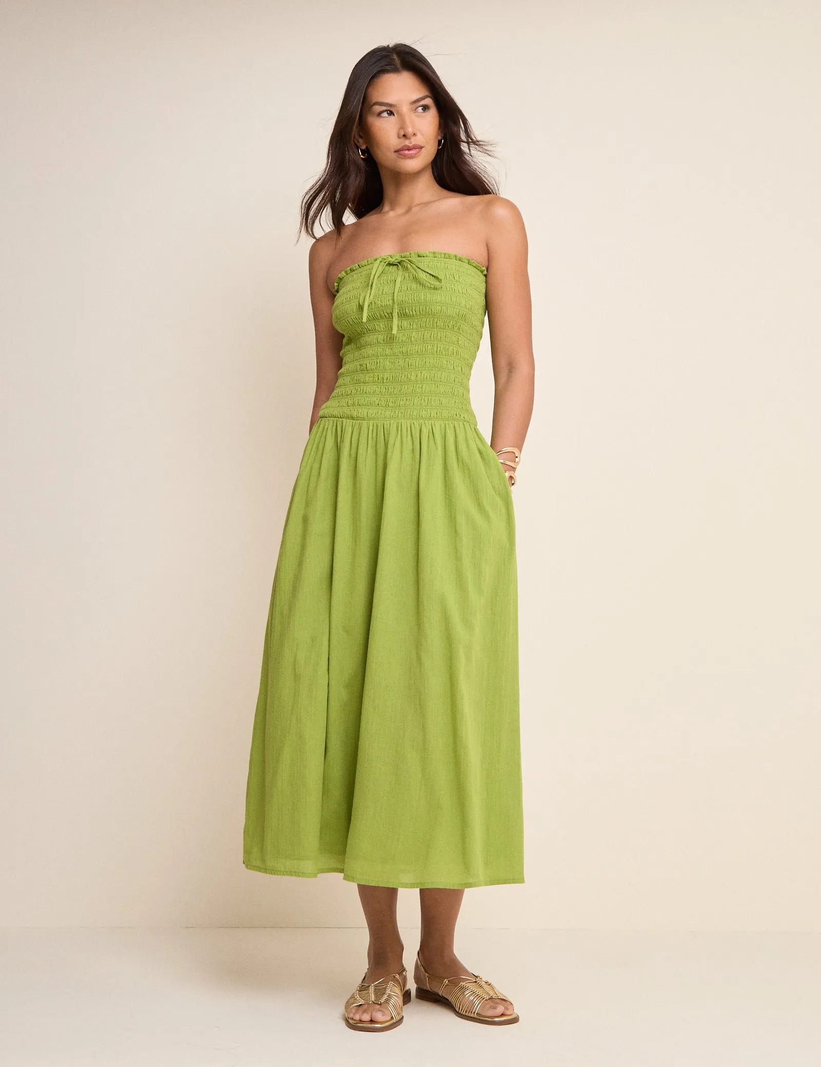 Green Bandeau Mandy Midi Dress sold by Nobody's Child product image thumbnail 4