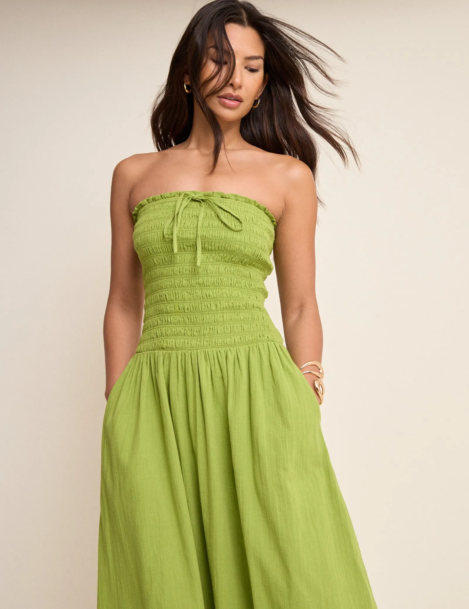 Green Bandeau Mandy Midi Dress sold by Nobody's Child product image thumbnail 5