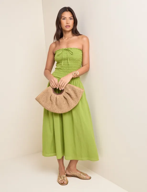 Green Bandeau Mandy Midi Dress made by Nobody's Child