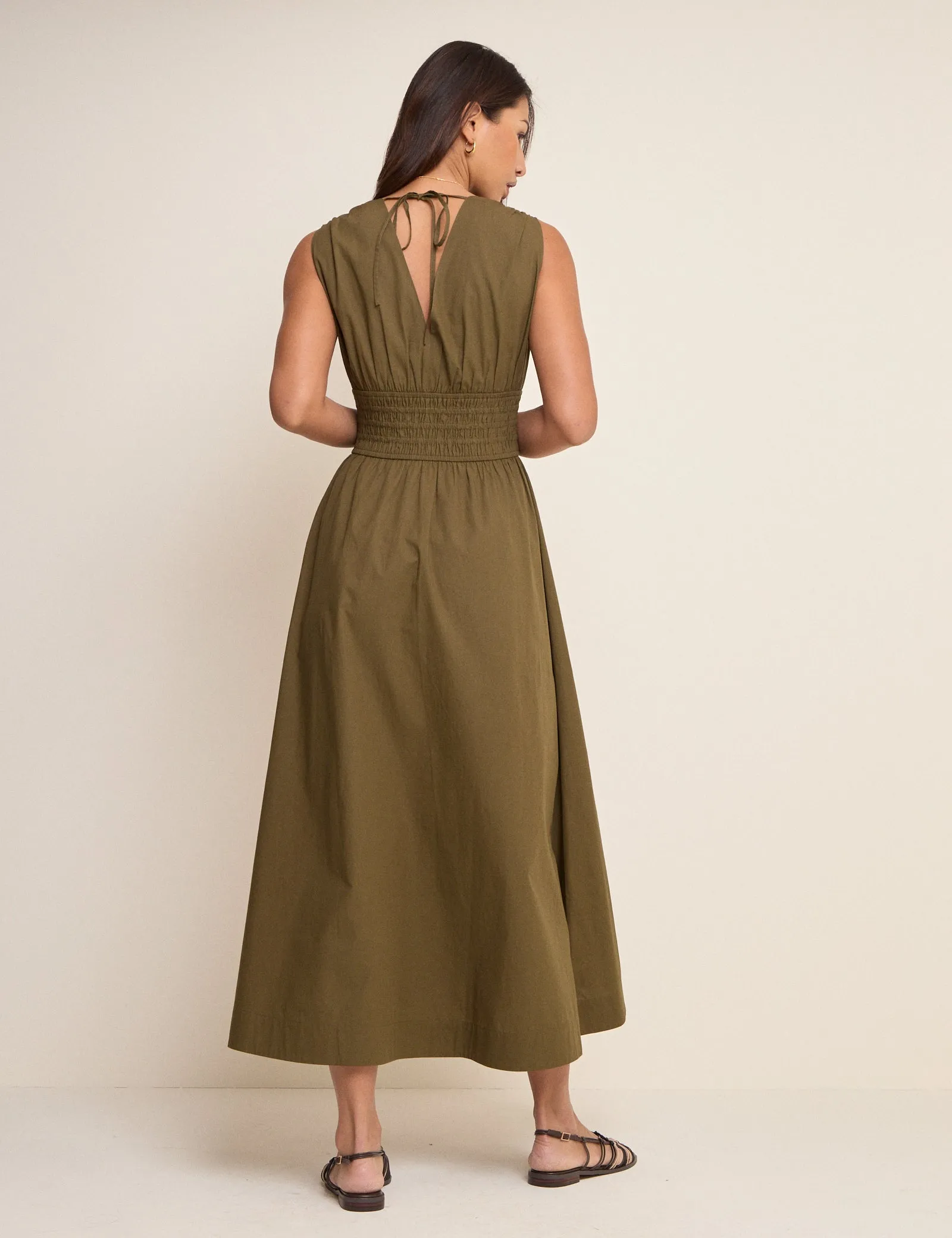 Khaki Sleeveless Angelica Midi Dress sold by Nobody's Child product image thumbnail 5