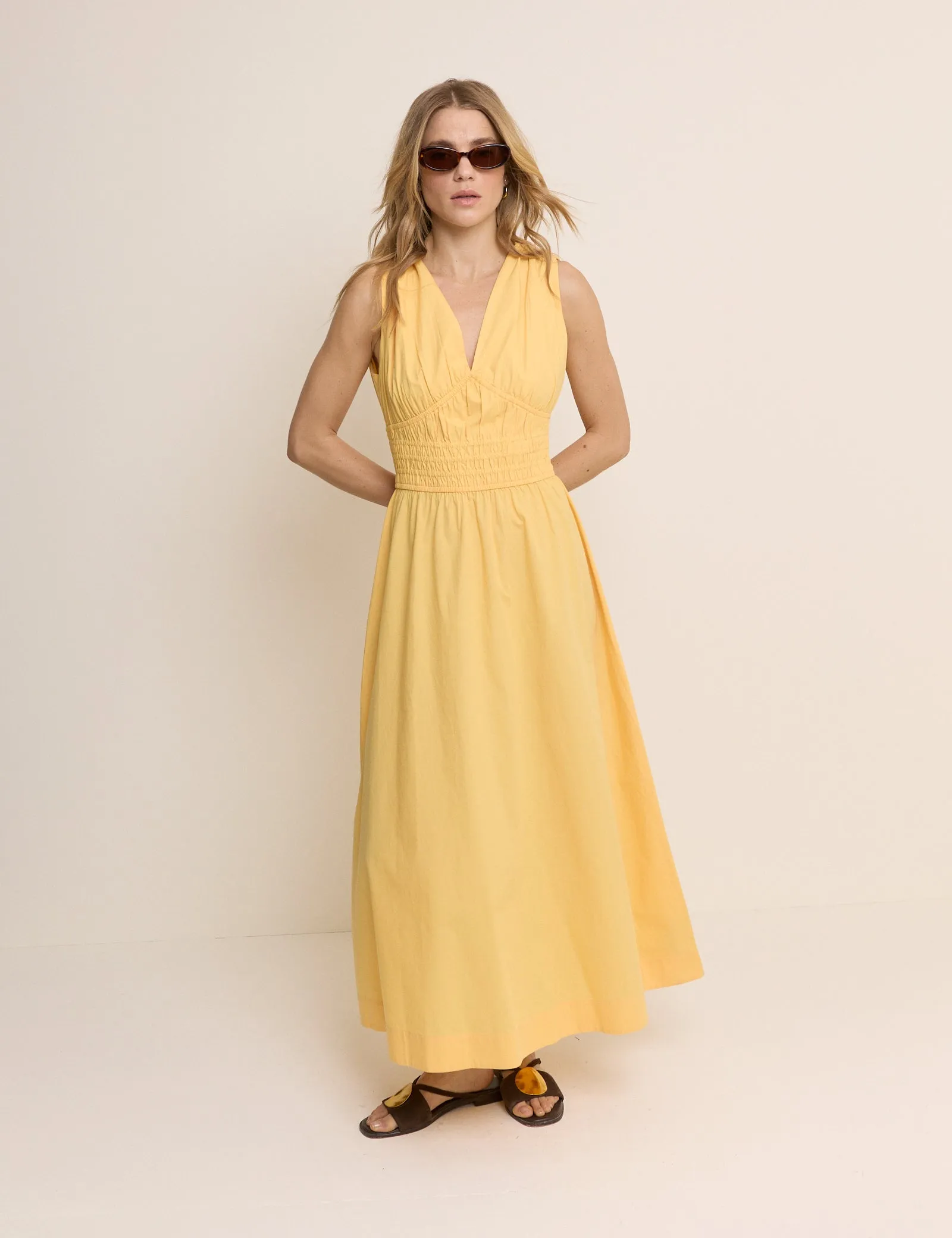 Yellow Sleeveless Angelica Maxi Dress sold by Nobody's Child