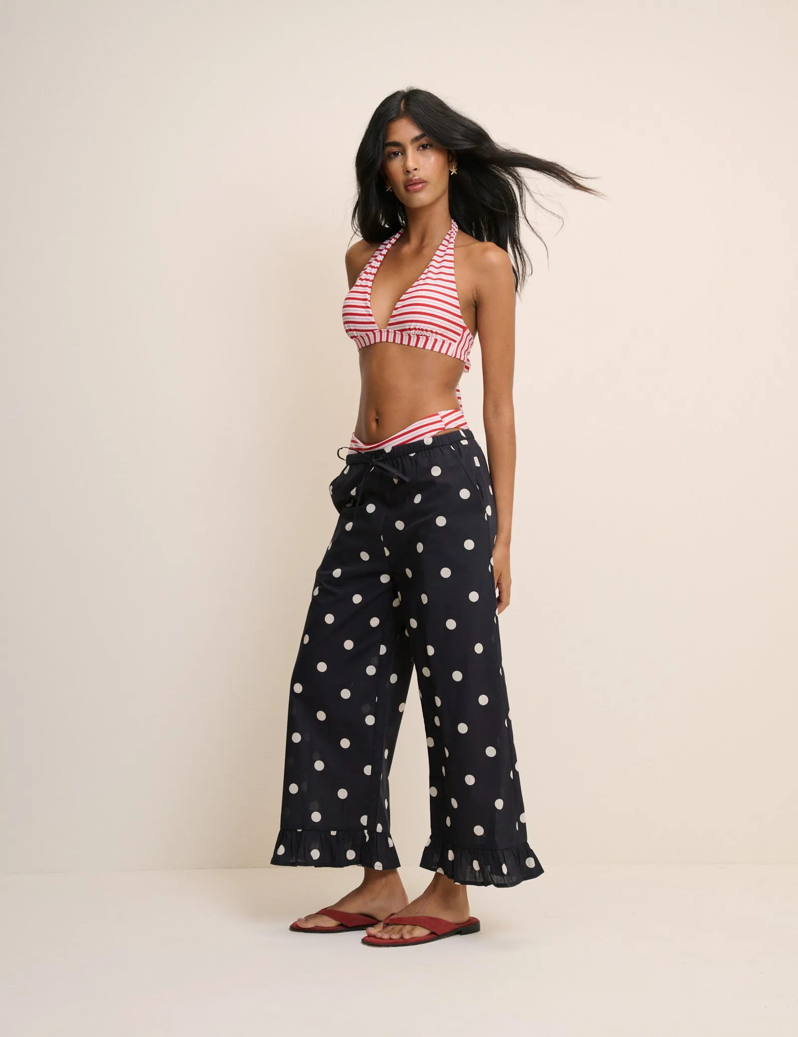 Red Striped Halterneck Bikini Top sold by Nobody's Child product image thumbnail 3