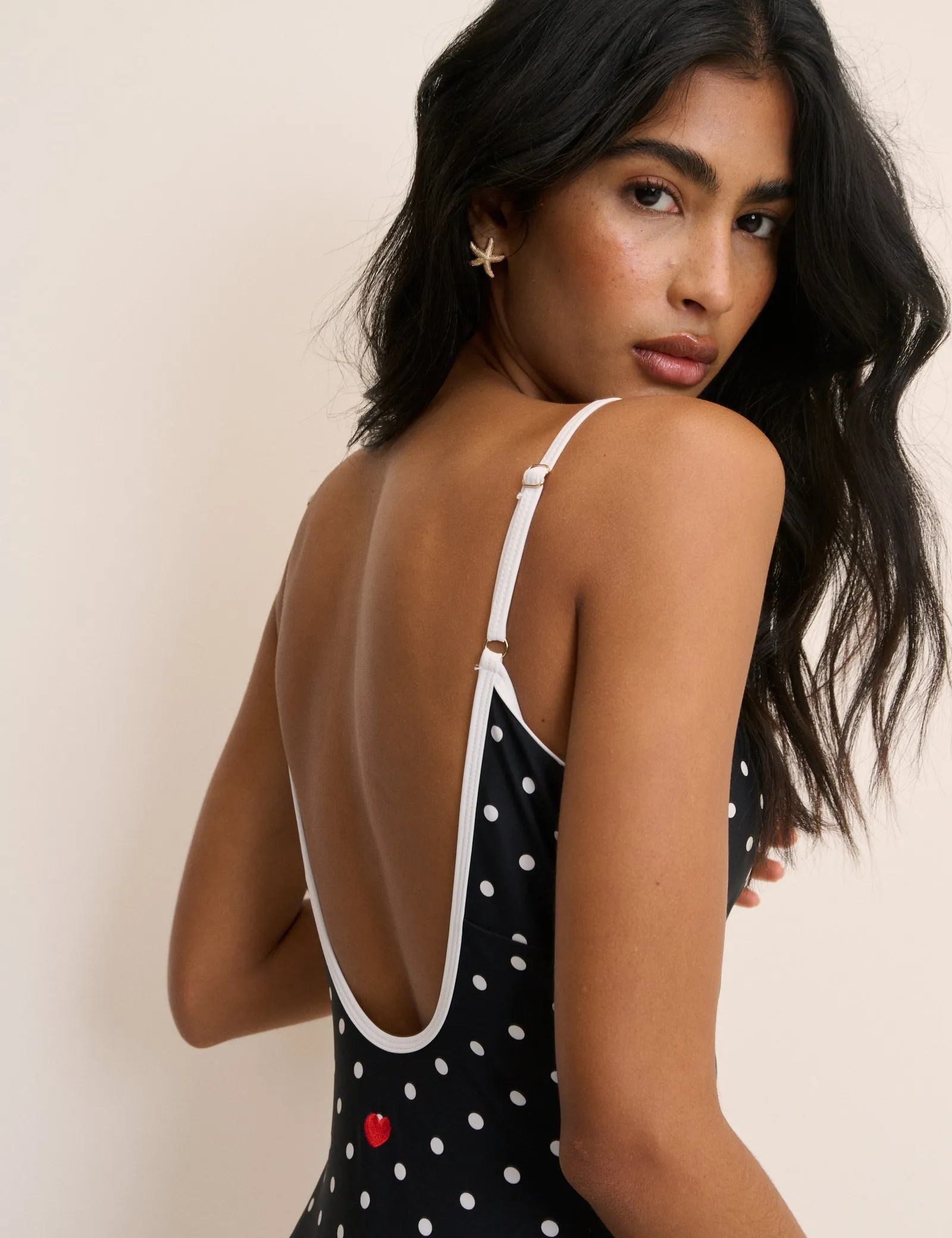 Black Polka Dot Tie Detail Swimsuit sold by Nobody's Child product image thumbnail 2