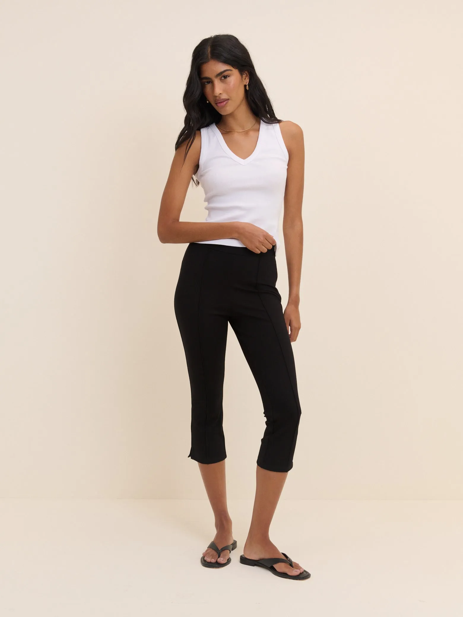 Black Jersey Ponte Capris Trousers sold by Nobody's Child product image thumbnail 2