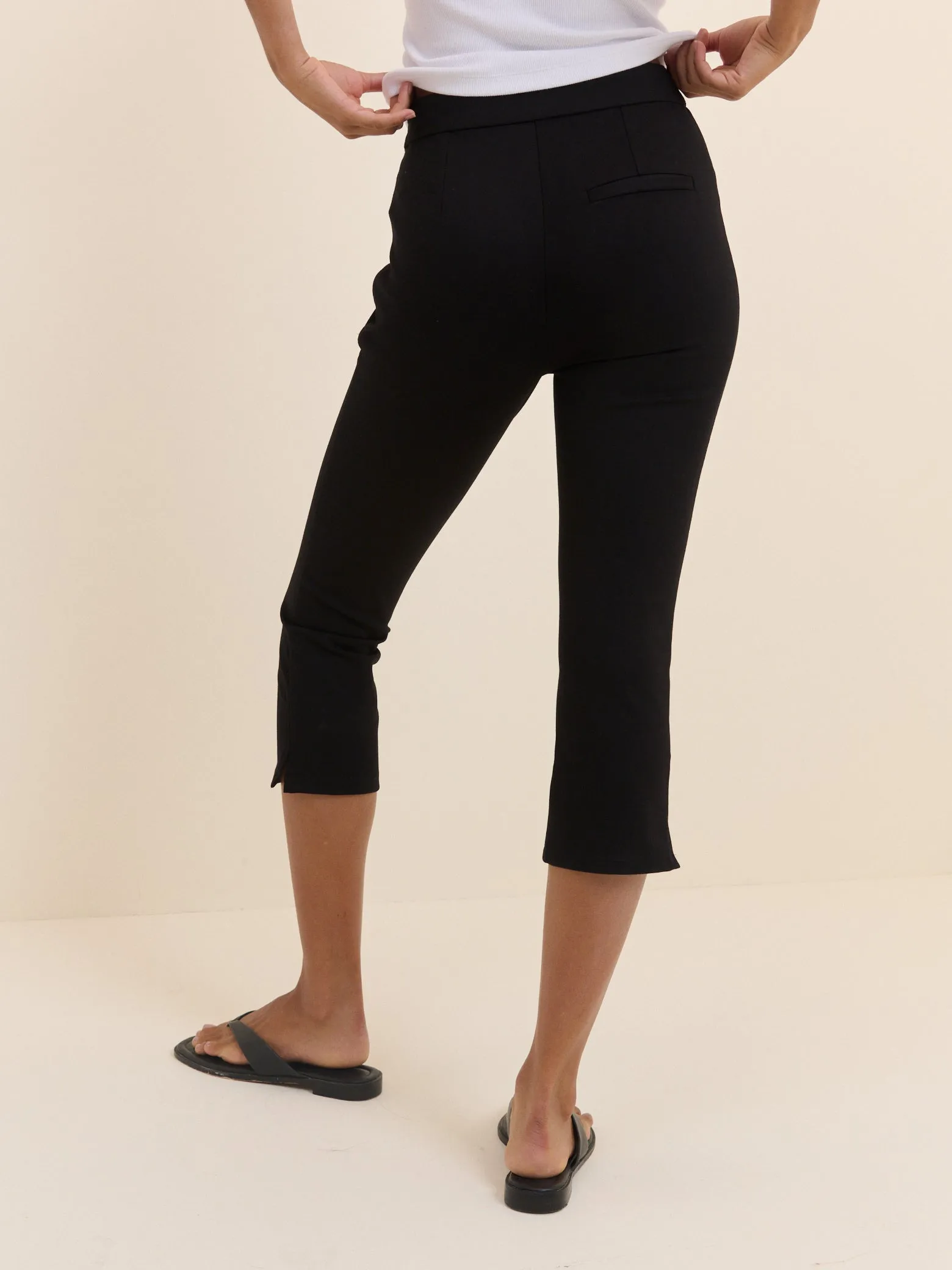 Black Jersey Ponte Capris Trousers sold by Nobody's Child product image thumbnail 4