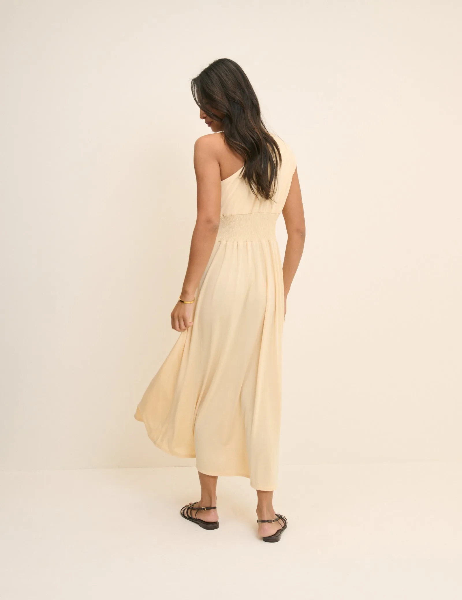 Butter Yellow One Shoulder Lorena Jersey Midi Dress sold by Nobody's Child product image thumbnail 5
