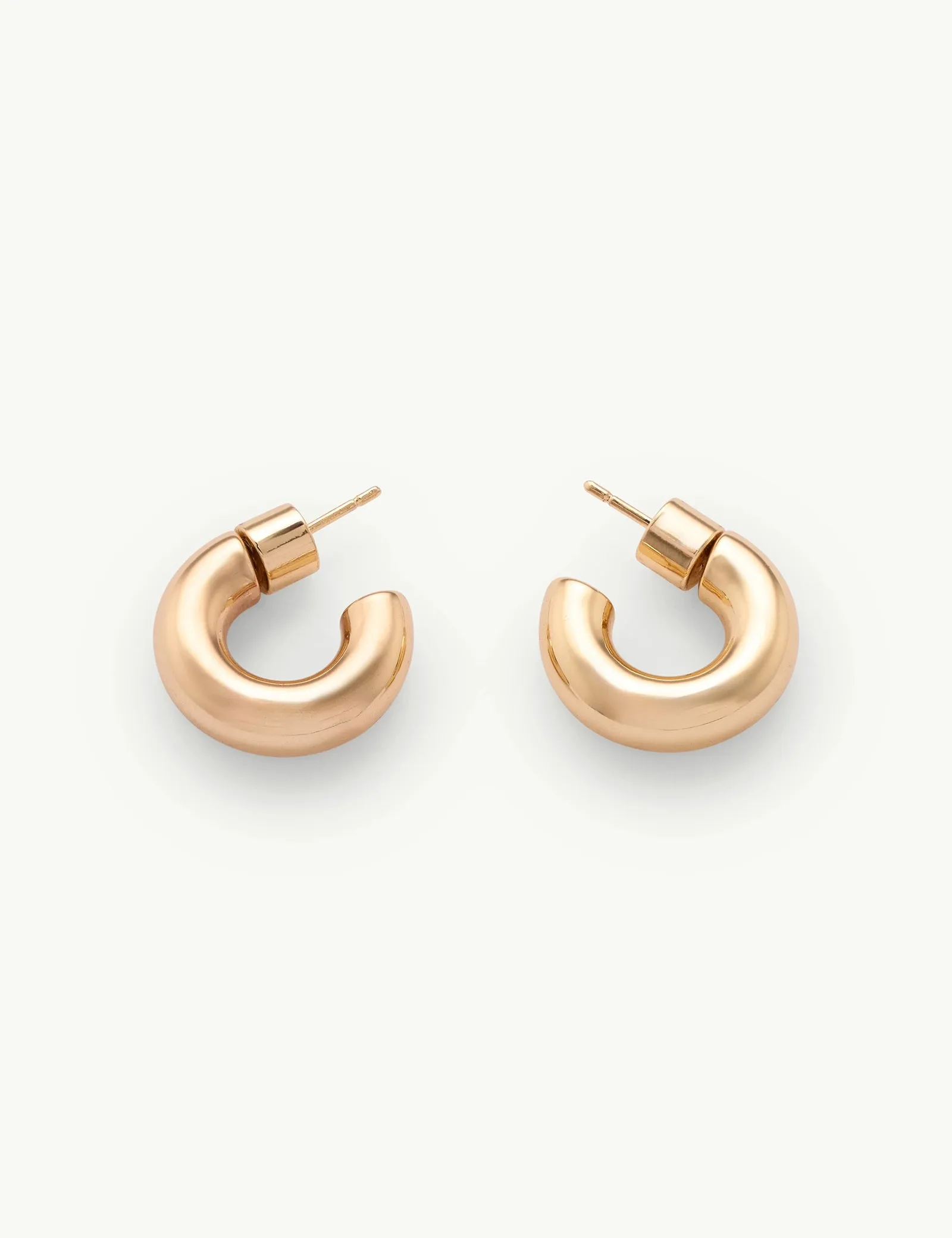 Gold Plated Chunky Hoop Earrings sold by Nobody's Child