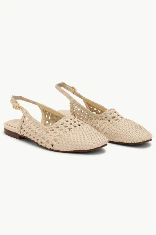 Ivory Woven Leather Slingback Flats made by Nobody's Child