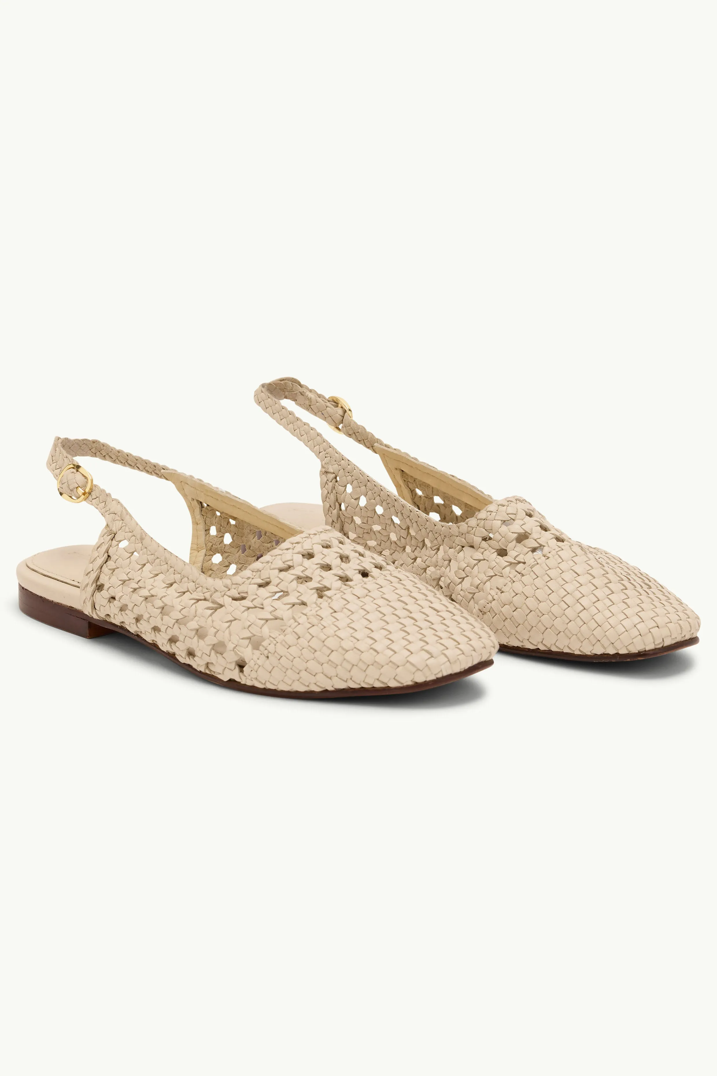 Ivory Woven Leather Slingback Flats sold by Nobody's Child