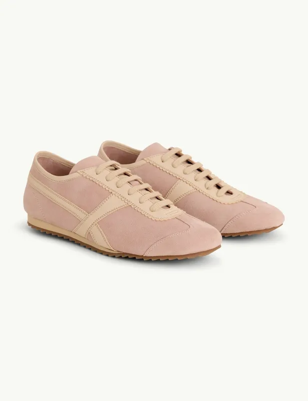 Light Pink Suede Trainers made by Nobody's Child