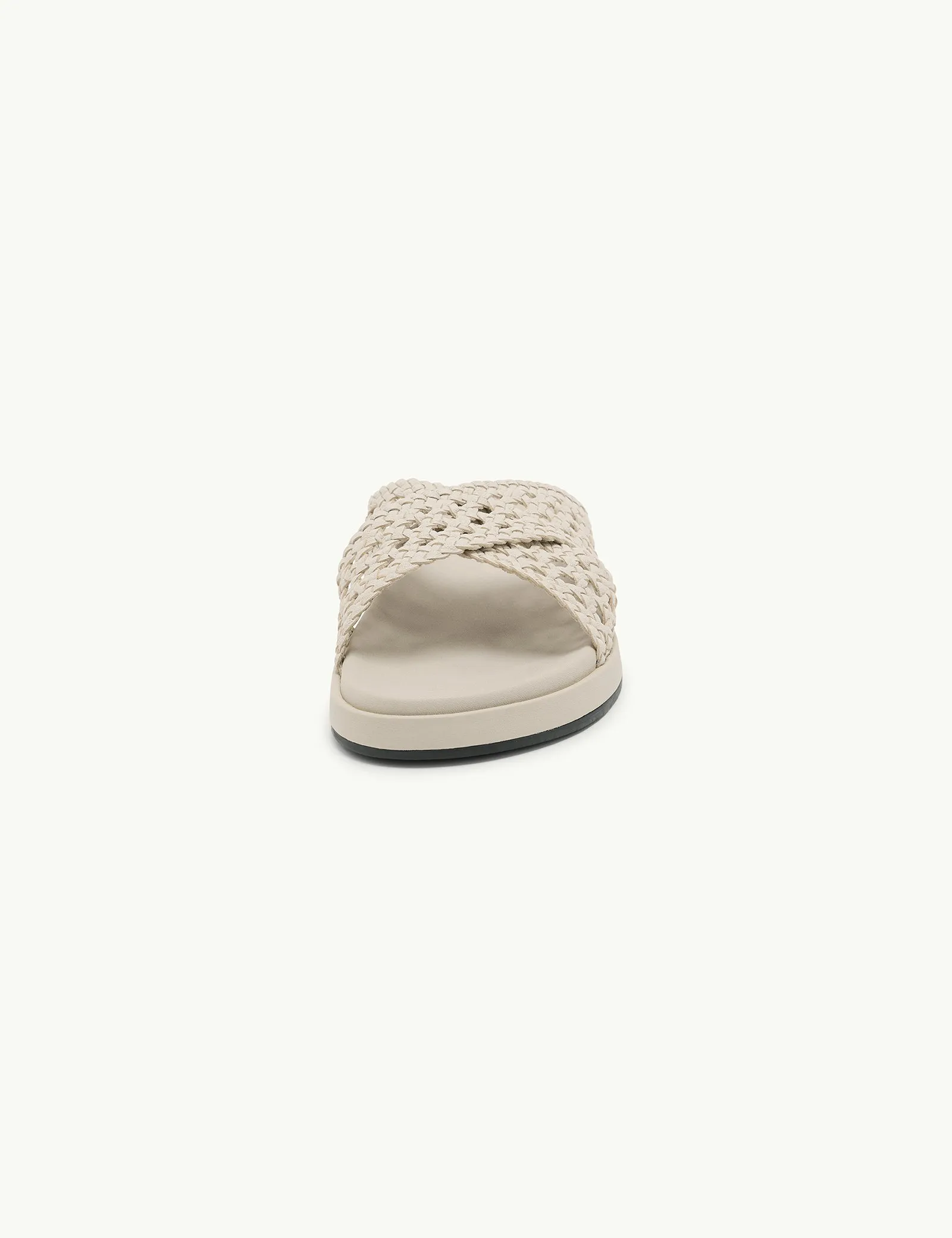 Ivory Woven Leather Sliders sold by Nobody's Child product image thumbnail 4