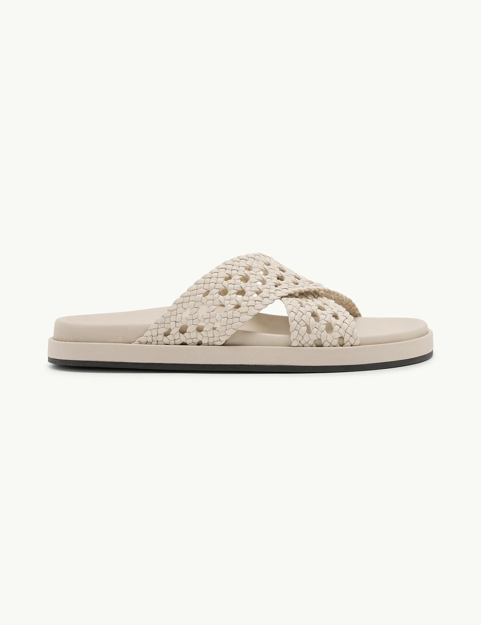 Ivory Woven Leather Sliders sold by Nobody's Child product image thumbnail 3