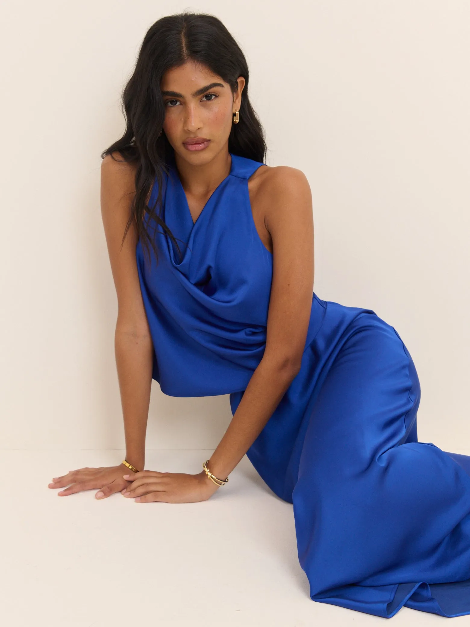 Electric Blue Cowl Neck Top sold by Nobody's Child product image thumbnail 3