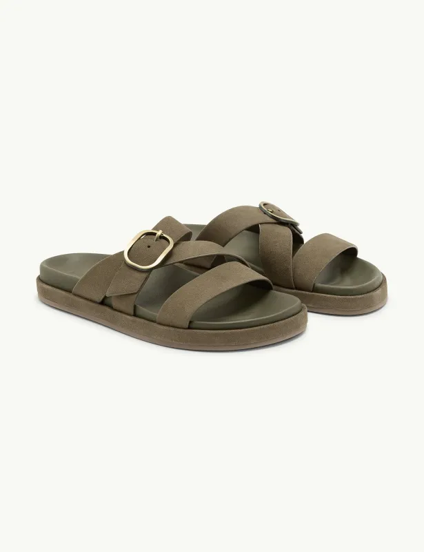 Khaki Suede Sandals made by Nobody's Child
