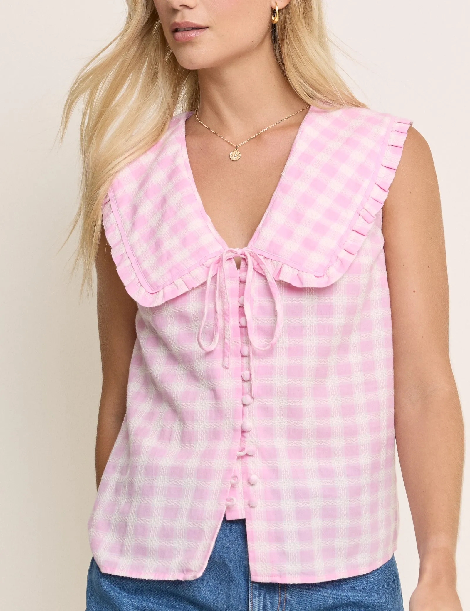 Blair Ruffle Collar Button Through sold by Nobody's Child product image thumbnail 2