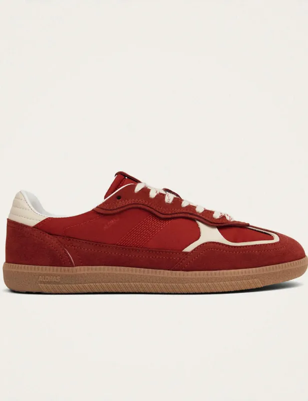 Alohas Rife Sheen Red Leather Sneakers made by Nobody's Child