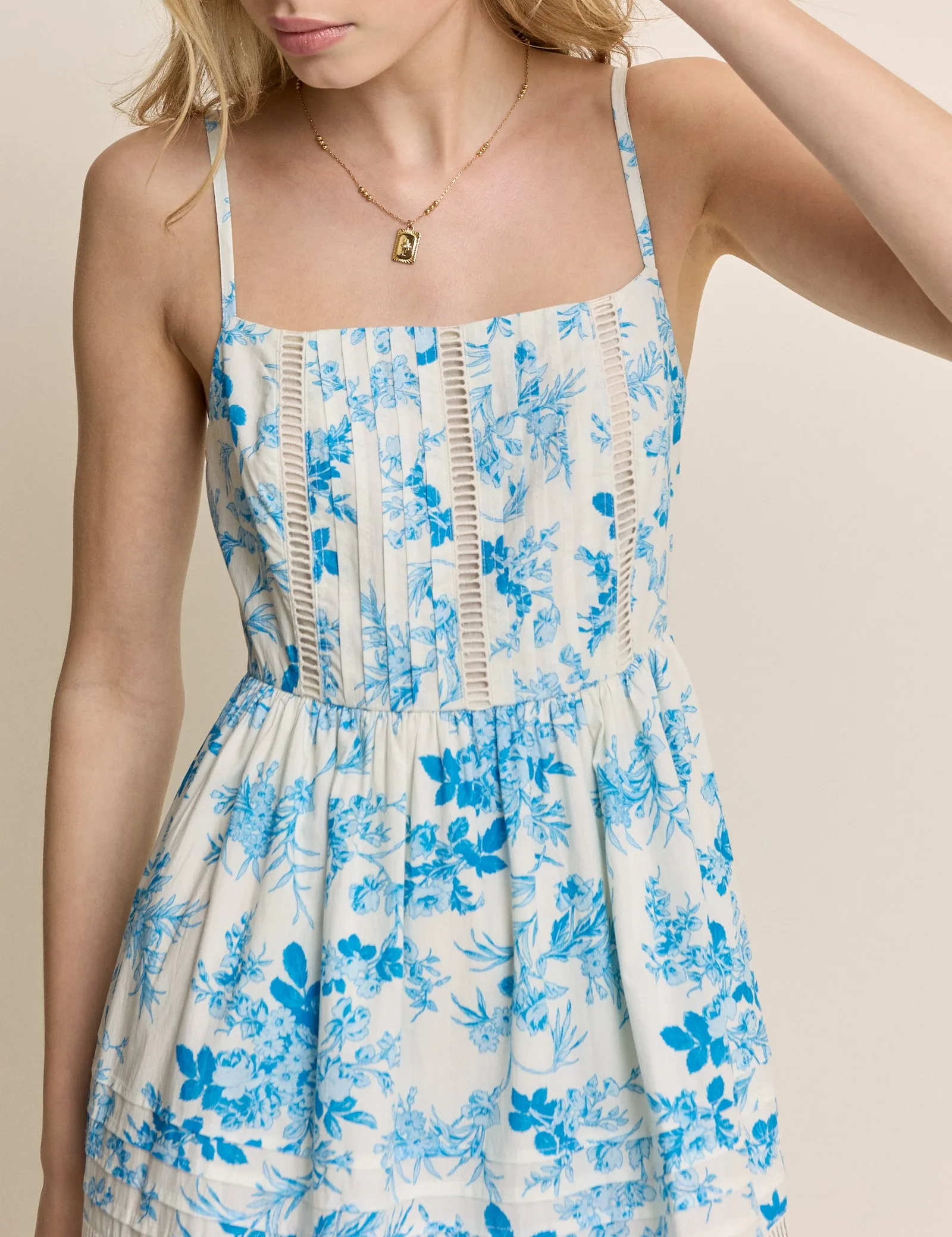 Blue Floral Tiered Hayden Midi Dress sold by Nobody's Child product image thumbnail 2