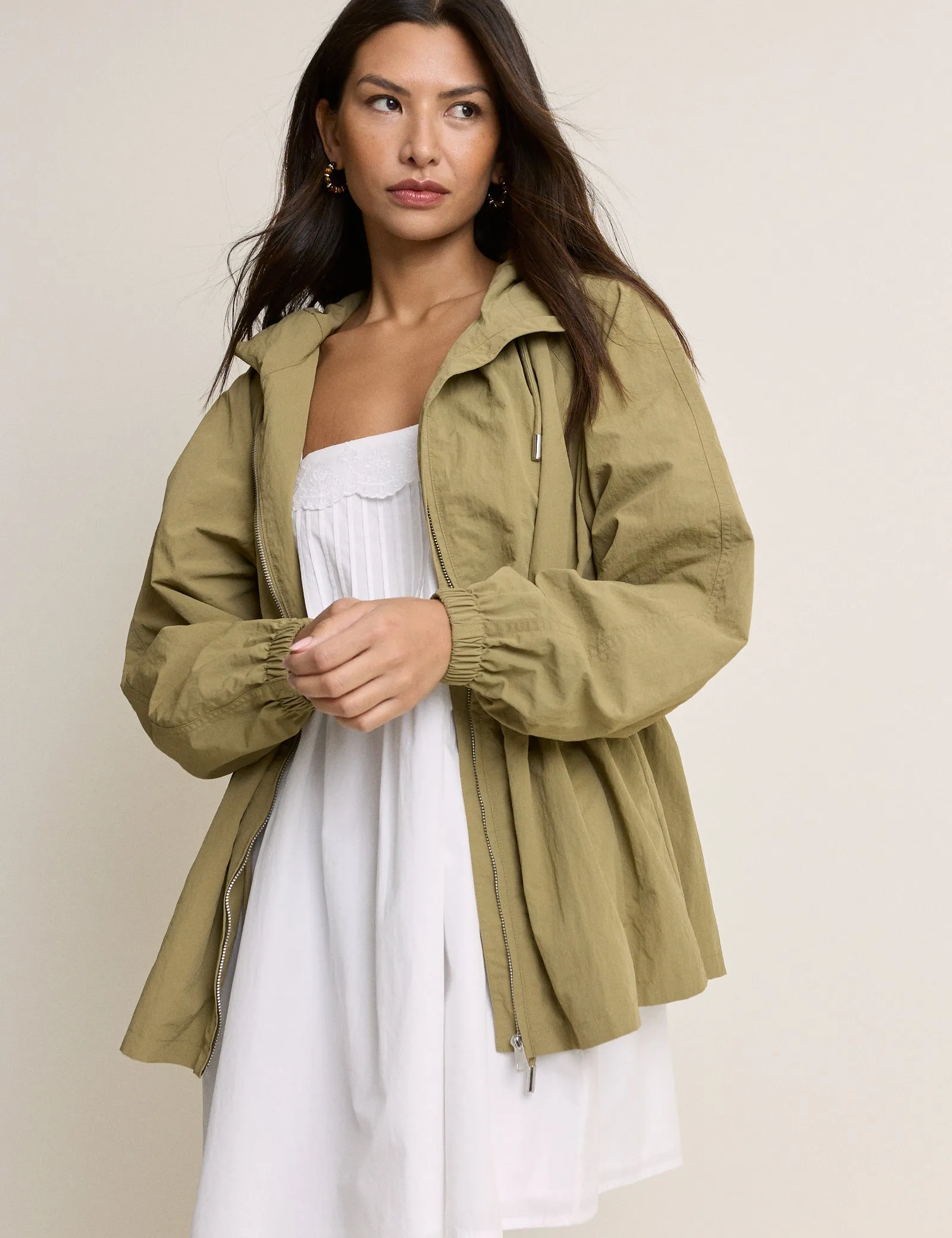 Khaki Elasticated Waist Hooded Parka sold by Nobody's Child product image thumbnail 2