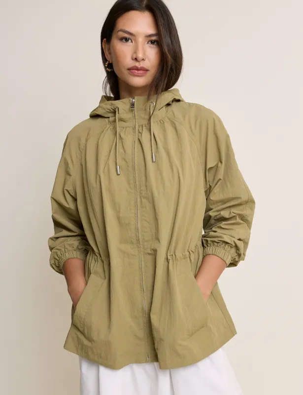 Khaki Elasticated Waist Hooded Parka made by Nobody's Child