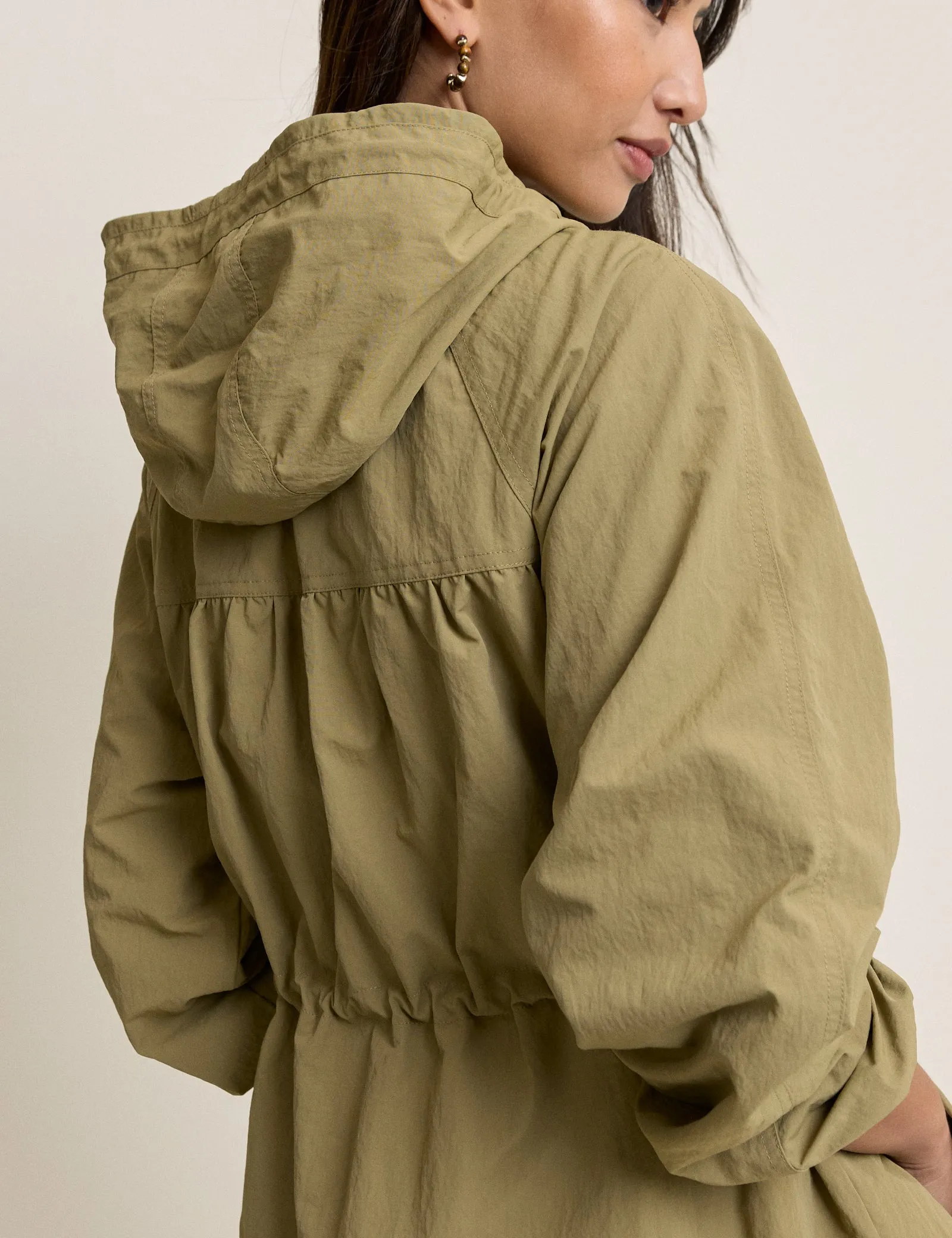 Khaki Elasticated Waist Hooded Parka sold by Nobody's Child product image thumbnail 5