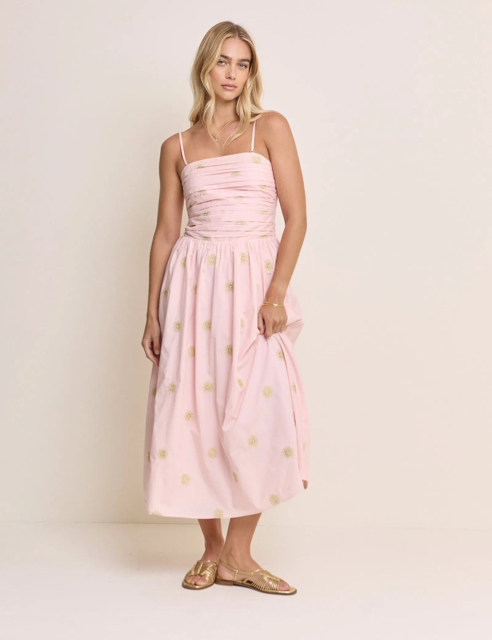 Pink Sun Embroidered Bandeau Alice Midi Dress sold by Nobody's Child product image thumbnail 2