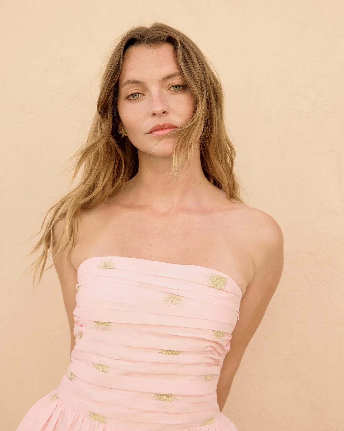 Pink Sun Embroidered Bandeau Alice Midi Dress sold by Nobody's Child product image thumbnail 3