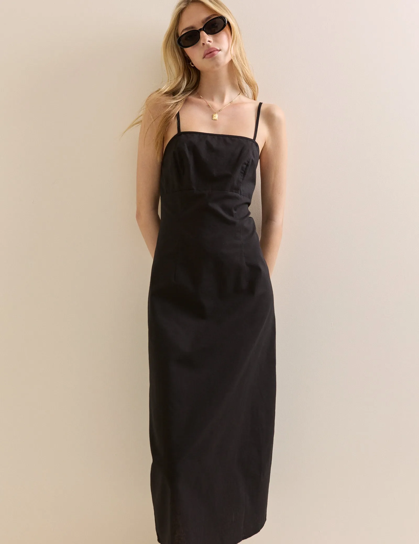 Black Square Neck Payson Midi Dress sold by Nobody's Child product image thumbnail 4